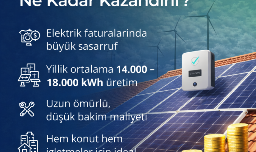 10 kW Güneş Paneli Sistemi Ne Kadar Kazandırır?