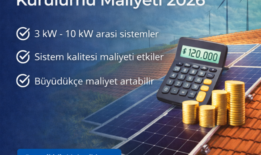Çatı Güneş Paneli Kurulumu Maliyeti 2026
