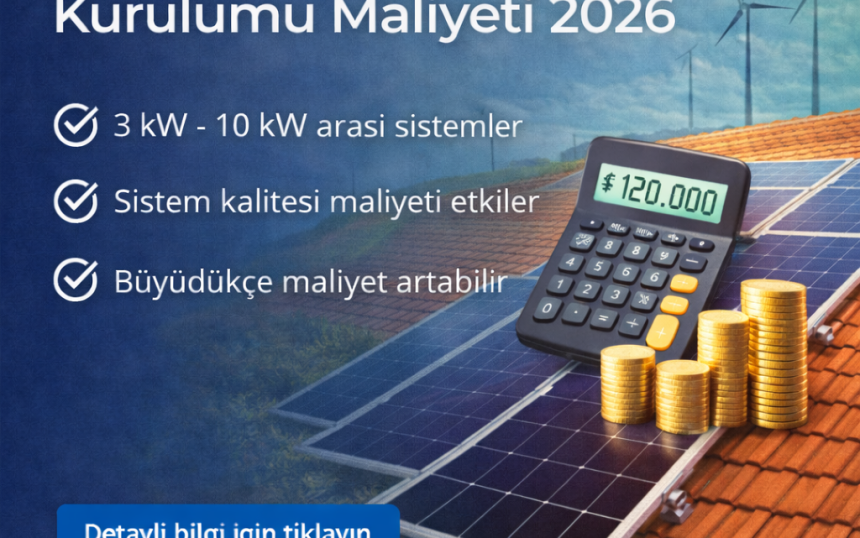 Çatı Güneş Paneli Kurulumu Maliyeti 2026